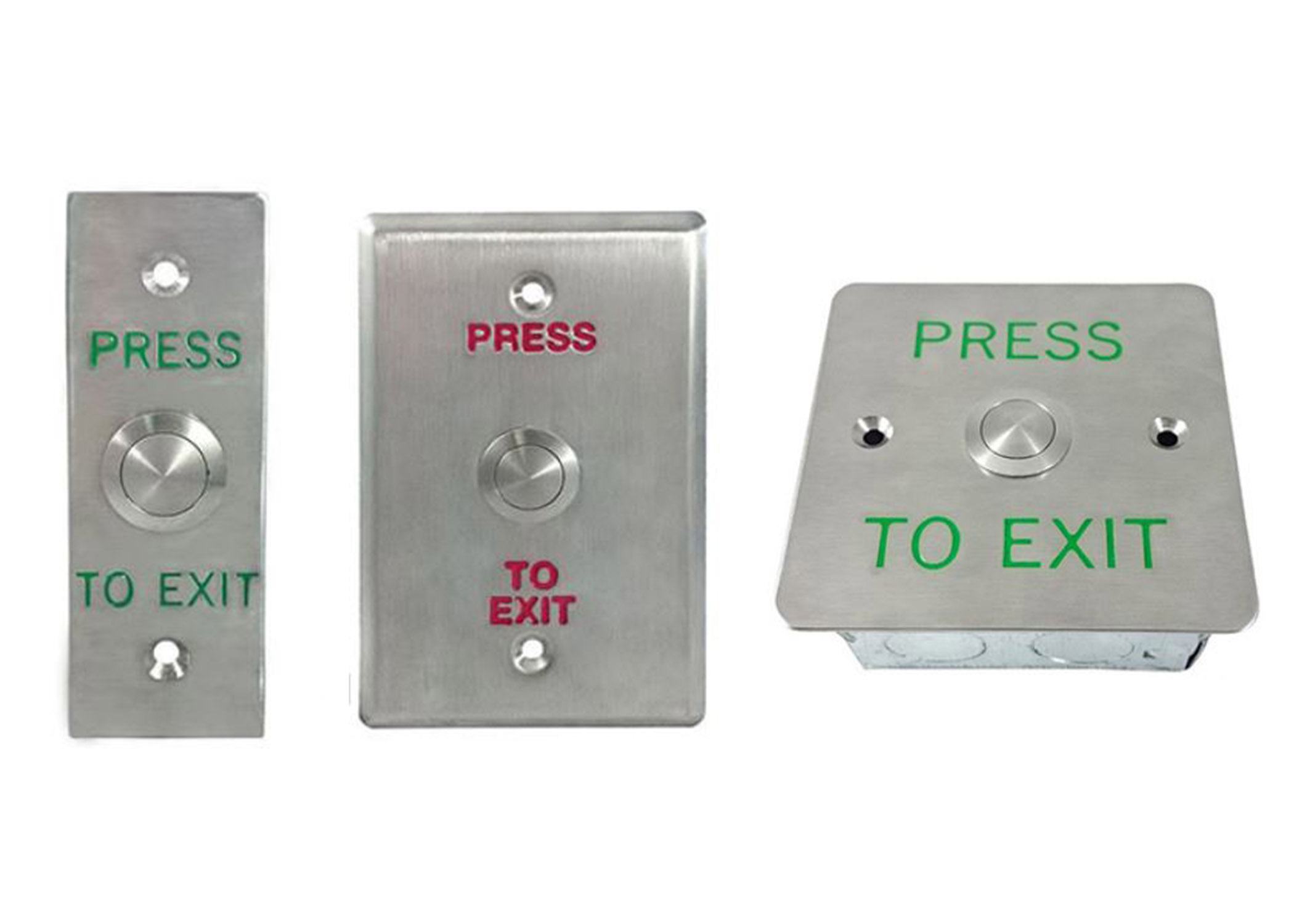 METAL PUSH BUTTON STAINLESS FACE PLATE Exit Buttons & Break Glass Metal Push Button