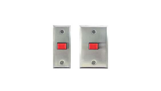 SQUARE PUSH BUTTON - RED LIGHT